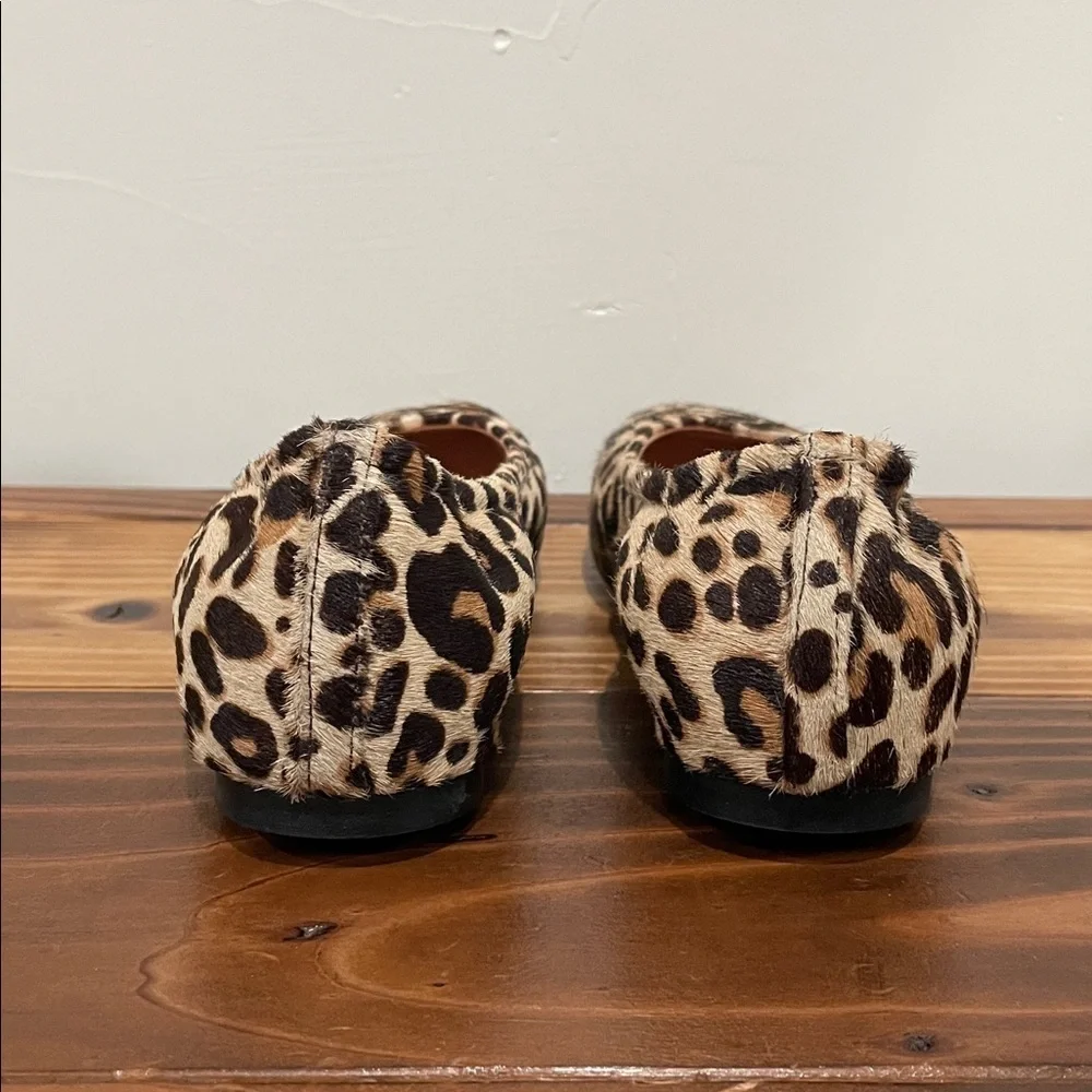 J. Crew Anya Scrunchie Ballet Flats in Calf Hair Size 6 Leopard Print